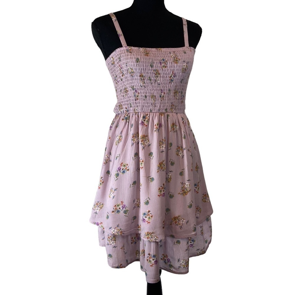 French Grey Smocked Floral Sundress NWOT - Picture 10 of 10